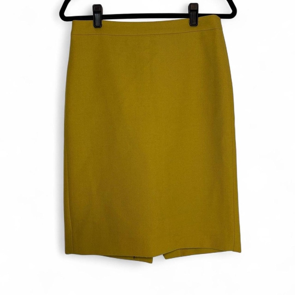 J. Crew 100% laine (French wool)   Mustard yellow midi pencil skirt